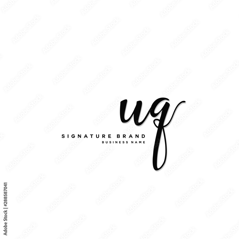 U Q UQ Initial letter handwriting and signature logo concept design. U Q UQ Initial letter handwriting and signature logo concept design.