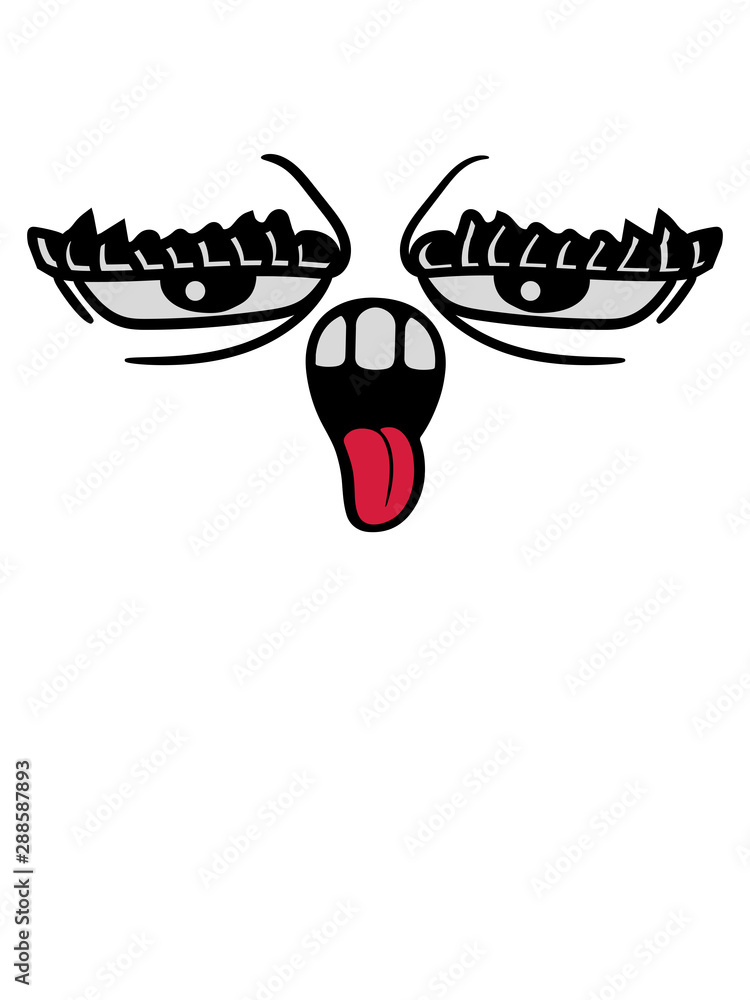 zunge rausstrecken mund 2 augenbrauen augen gesicht mund nase alter