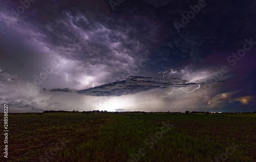 thunderstorm in the field