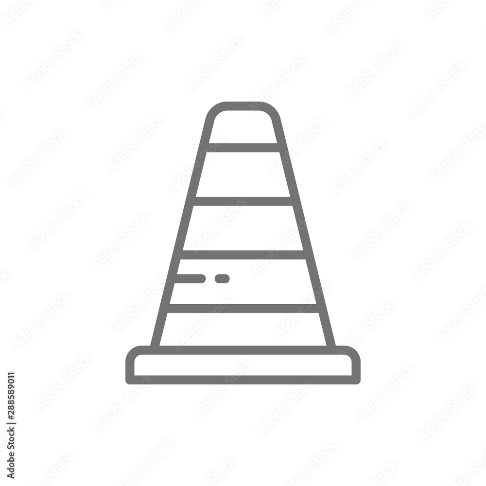 Traffic cone line icon. Isolated on white background Traffic cone line icon. Isolated on white background