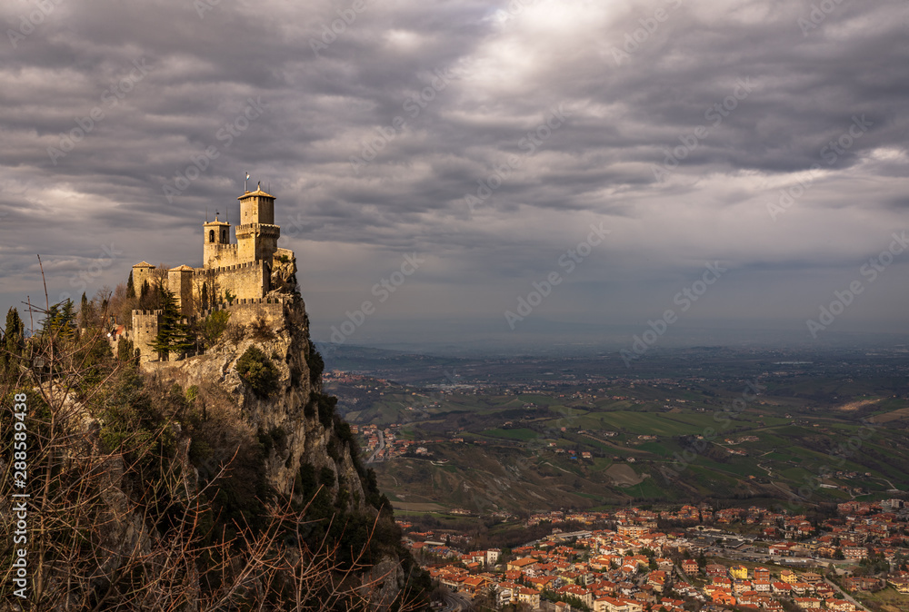 Witches Pass in the Republic of San Marino, cloudy day landscape