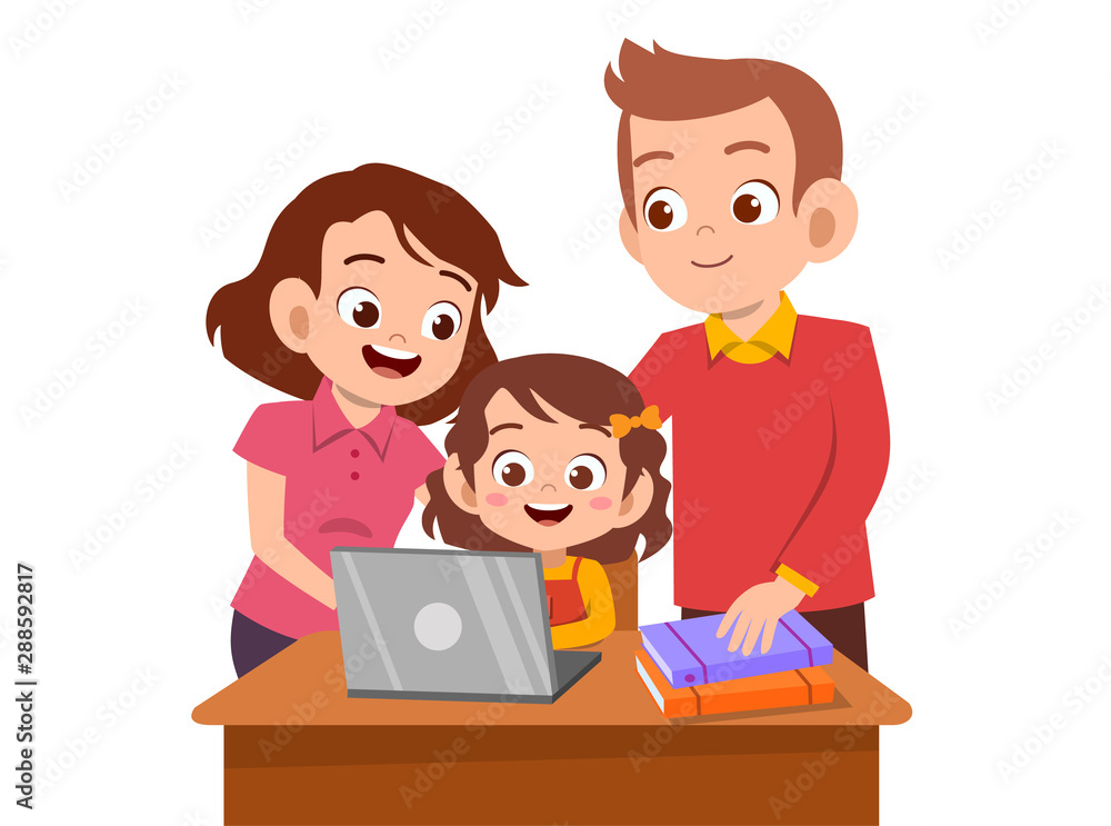 parent help teach kid illustration parent help teach kid illustration