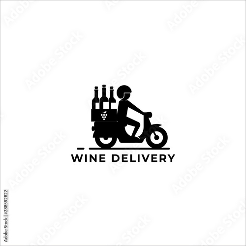 wine delivery logo vector icon ilustration 