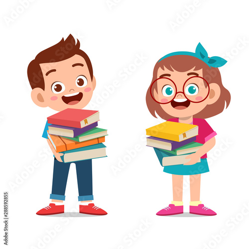 happy kids carry donate books