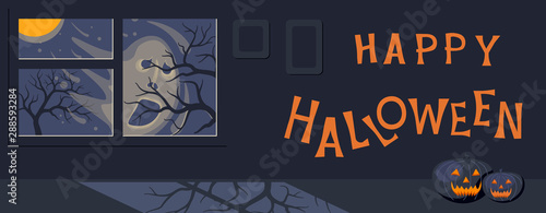 Happy halloween banner template. 