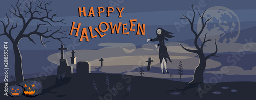 Happy halloween banner template. 