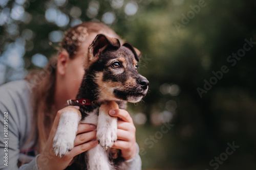 Puppy with girl