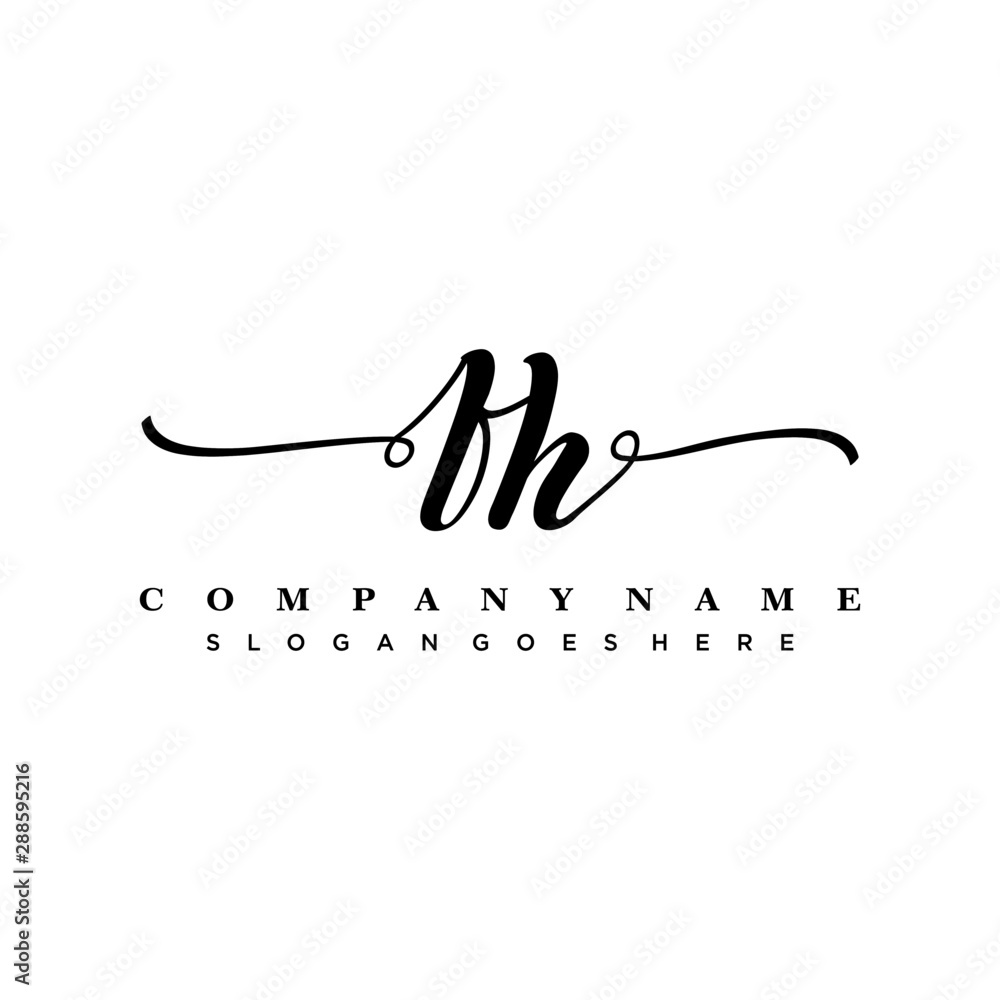 letter FH handwritting logo, handwritten font for business letter FH handwritting logo, handwritten font for business