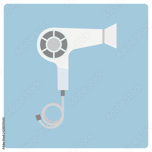 White cord hair dryer icon