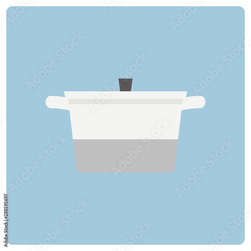 White and gray simple pot
