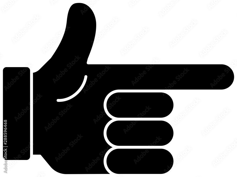 Black Illustration of a cute hand sign Black Illustration of a cute hand sign