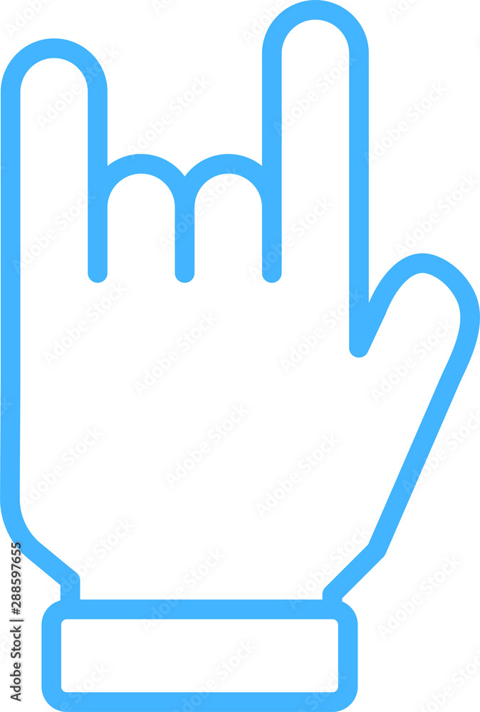 Blue Illustration of a cute hand sign Blue Illustration of a cute hand sign