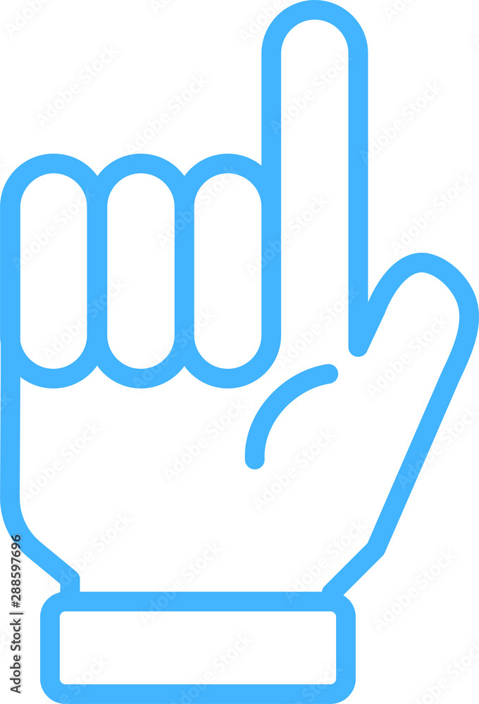 Blue Illustration of a cute hand sign Blue Illustration of a cute hand sign