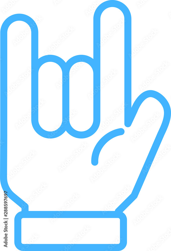 Blue Illustration of a cute hand sign Blue Illustration of a cute hand sign