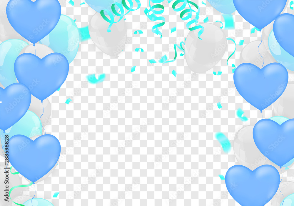 Balloons Flying on  Background, Ideal for Displaying Your Wedding, Birthday, Celebration or Holiday