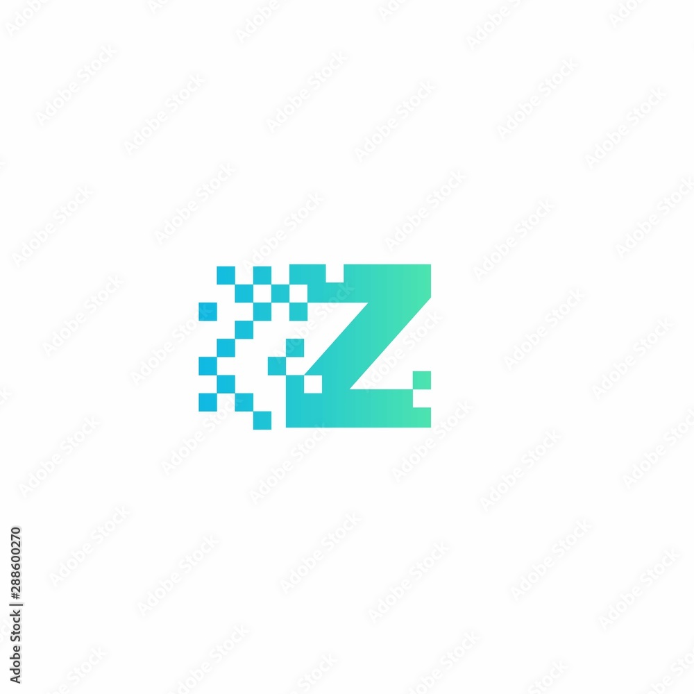 Z Letter pixel logo design modern template Z Letter pixel logo design modern template
