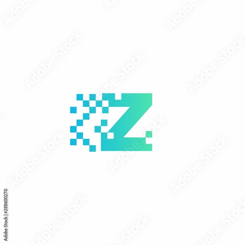 Z Letter pixel logo design modern template