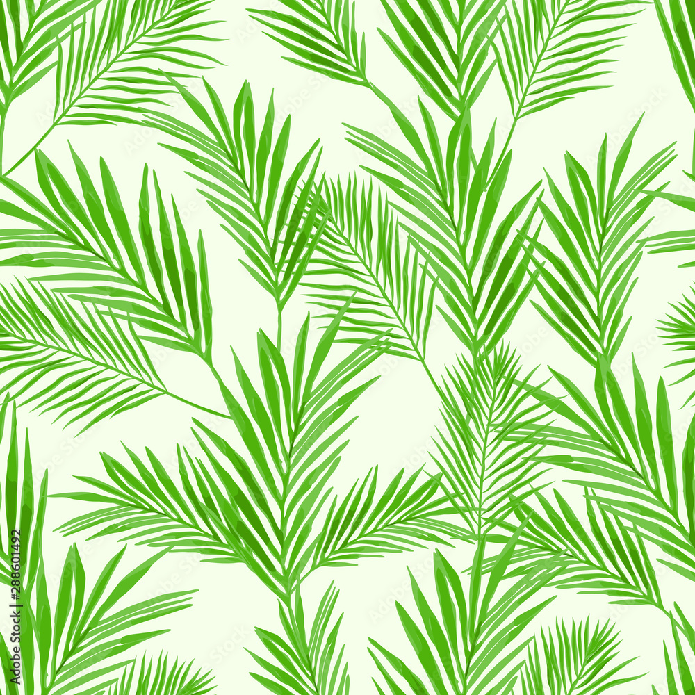 Watercolor palm leaf seamless pattern Watercolor palm leaf seamless pattern