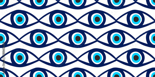 Seamless pattern with eyes magical pattern. Mystical icon hand drawn print. Cartoon style, sign esoteric, inspiration eye.