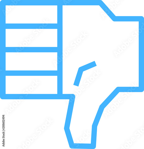 Blue Illustration of a Squared hand sign