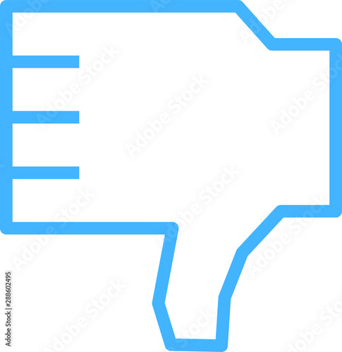 Blue Illustration of a Squared hand sign