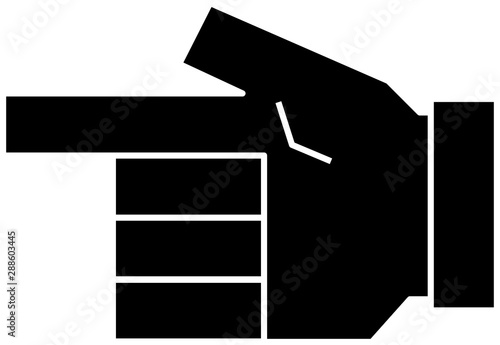 Black Illustration of a cute Squared hand sign