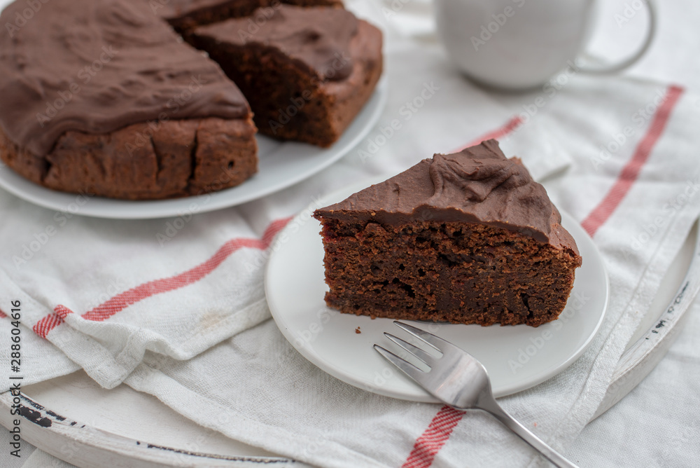home made chocolate beet root cake on a table home made chocolate beet root cake on a table