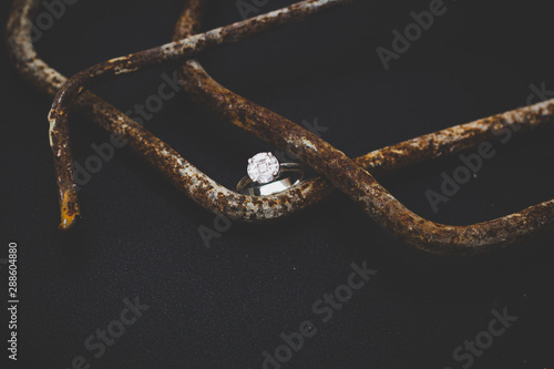 A prestigious and beautiful diamond gold ring.