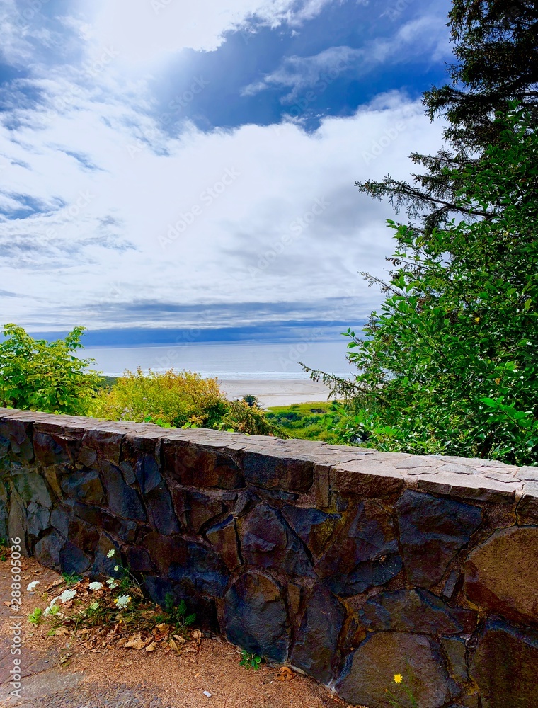 Fototapeta premium landscape with river and trees