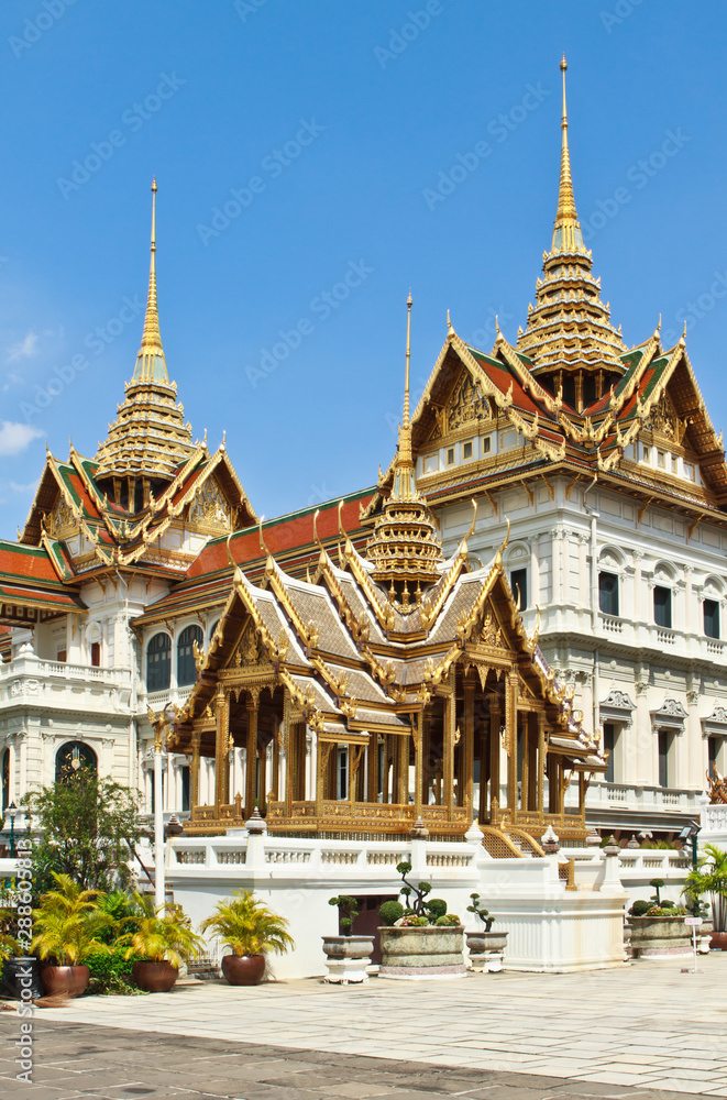 The golden palace with blue sky, Bangkok Thailand