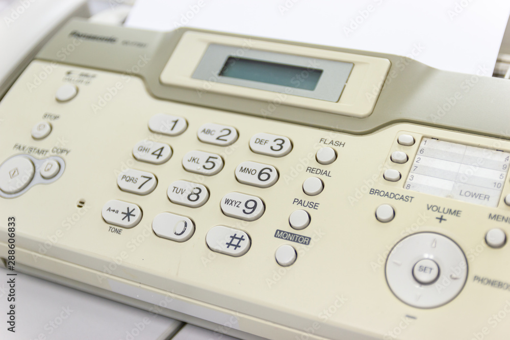 The fax machine for Sending documents in the office concept equipment needed in office The fax machine for Sending documents in the office concept equipment needed in office