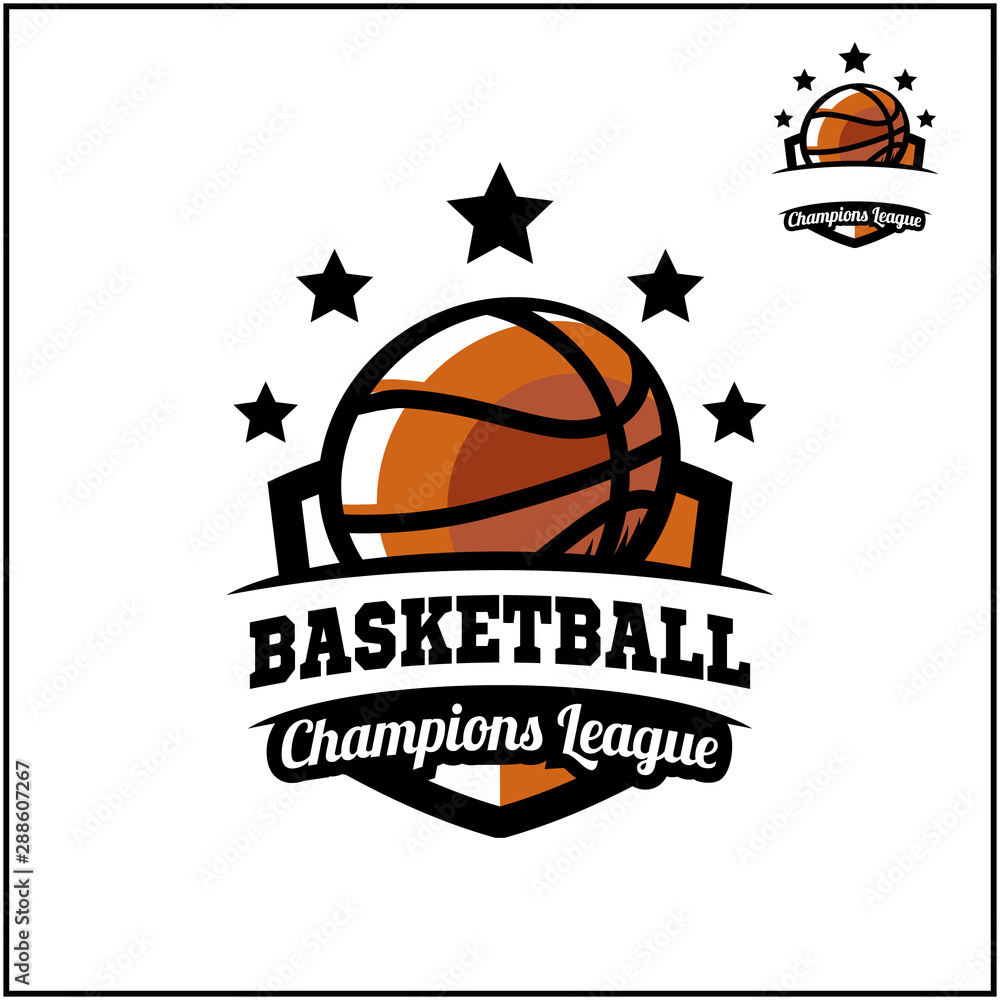 Basketball badge champions league logo vector