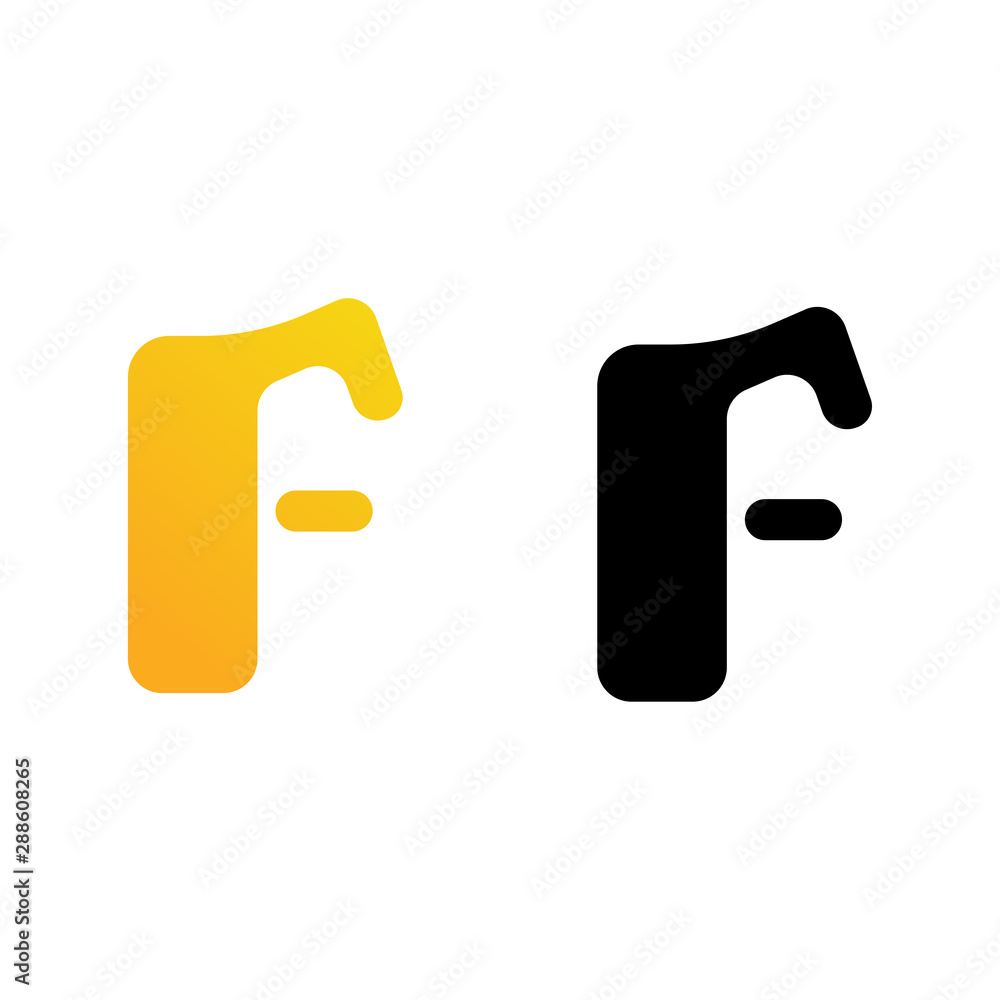 f initial letter for business name with gradient and black colour f initial letter for business name with gradient and black colour