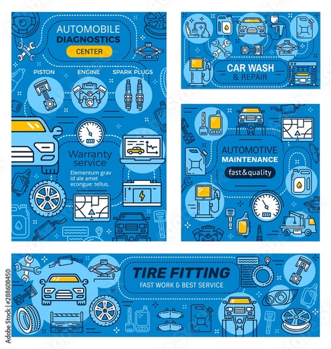Vehicles repair, cleaning service, car diagnostics