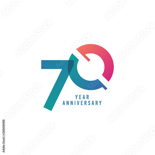 70 Years Anniversary Vector Template Design Illustration