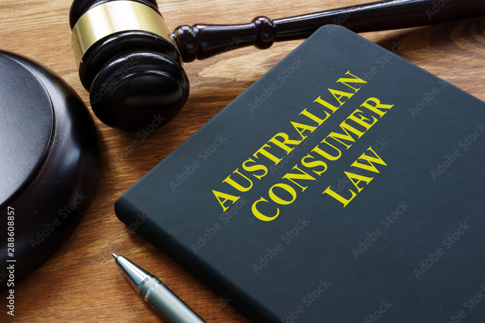 Australian consumer law book in the court. Australian consumer law book in the court.