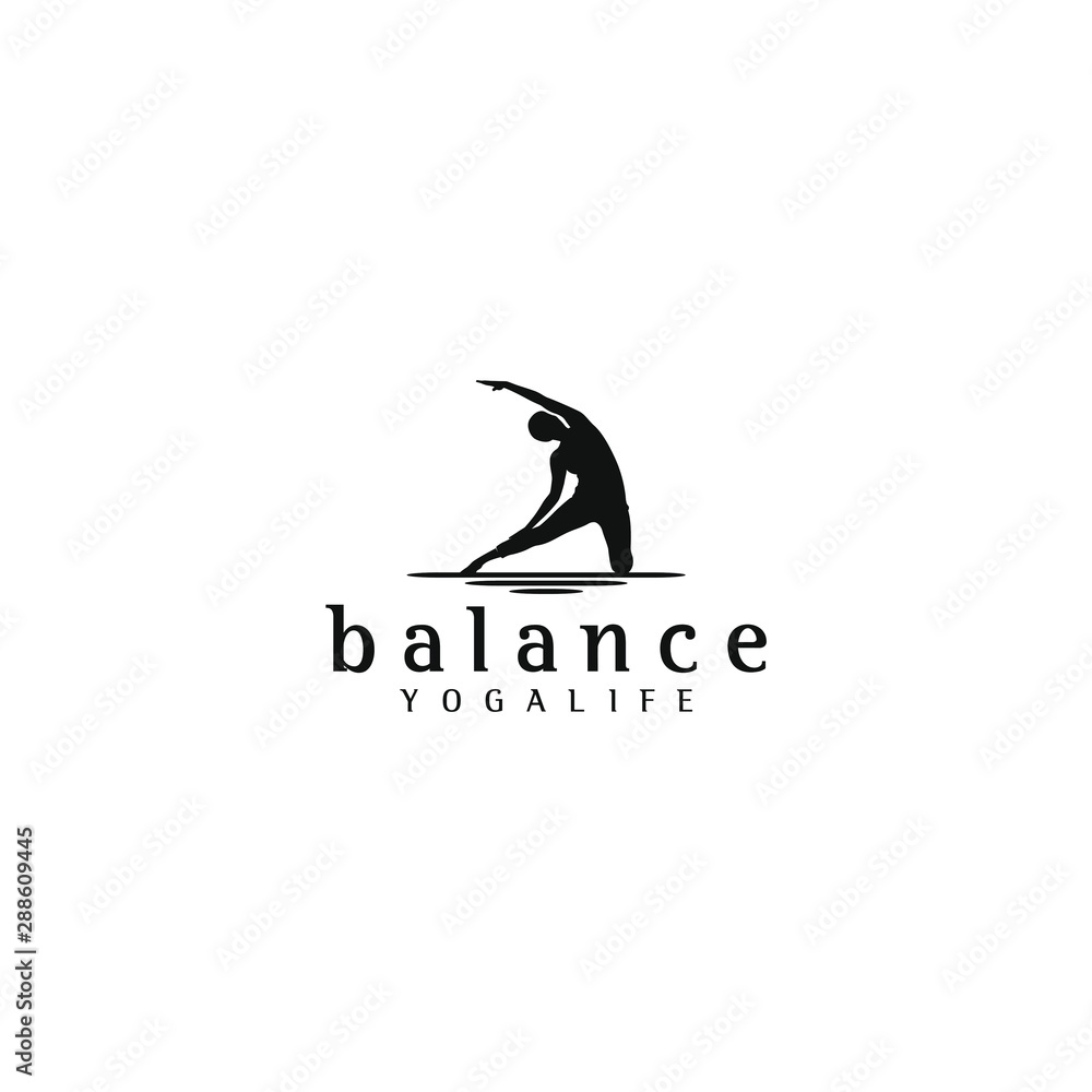 Fototapeta premium Yoga life logo - healthcare sport yoga