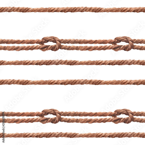 Watercolor rope vector pattern