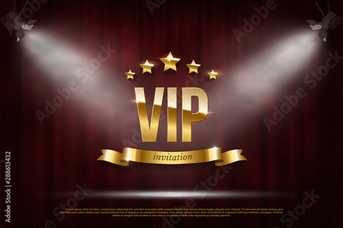 VIP event invitation realistic illustration