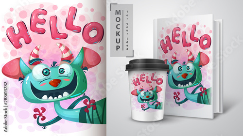 Cute monster poster and merchandising