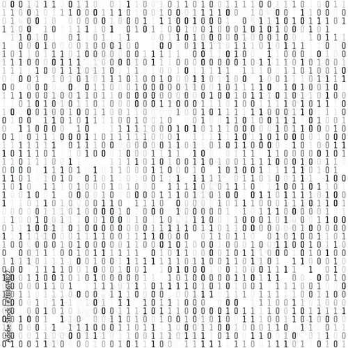 Binary coding - wallpaper. Computer digital information. Encryption and machine algorithms. Vector illustration isolated on white background