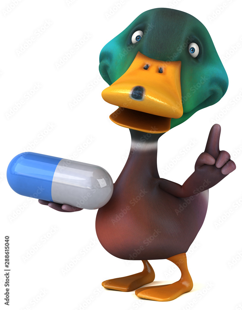 Fun duck - 3D Illustration