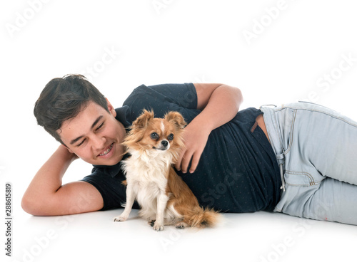 chihuahua and owner