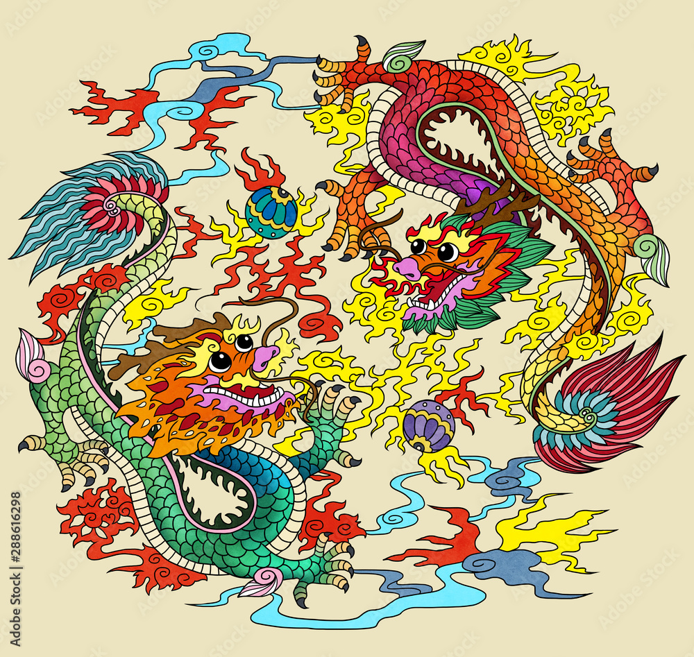 A illustration of traditional Chinese Pattern and Drawing 