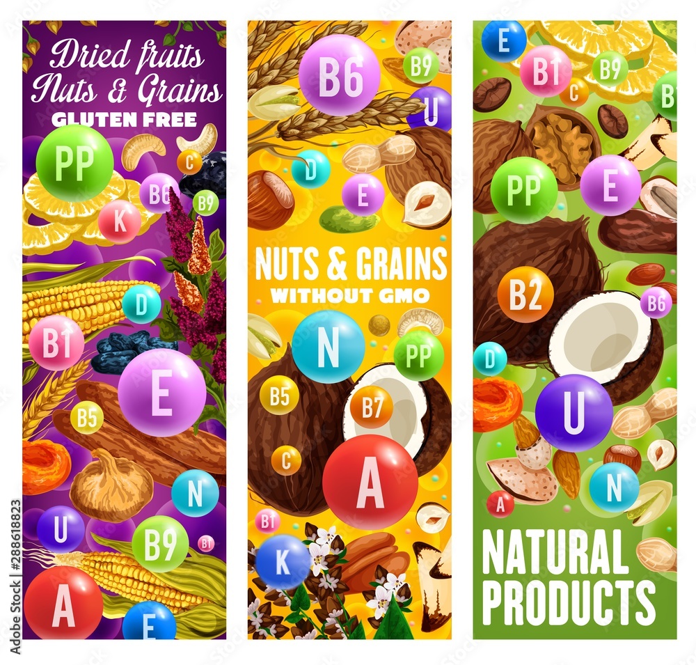 GMO free nuts, dried fruits and grains