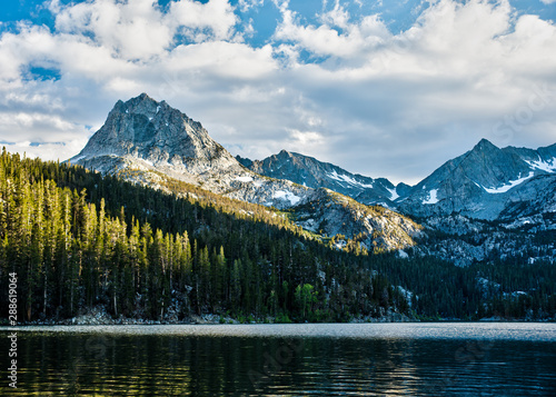 Granite Peaks Rise Above Beautiful Mountain Lake in the Sierras - 1