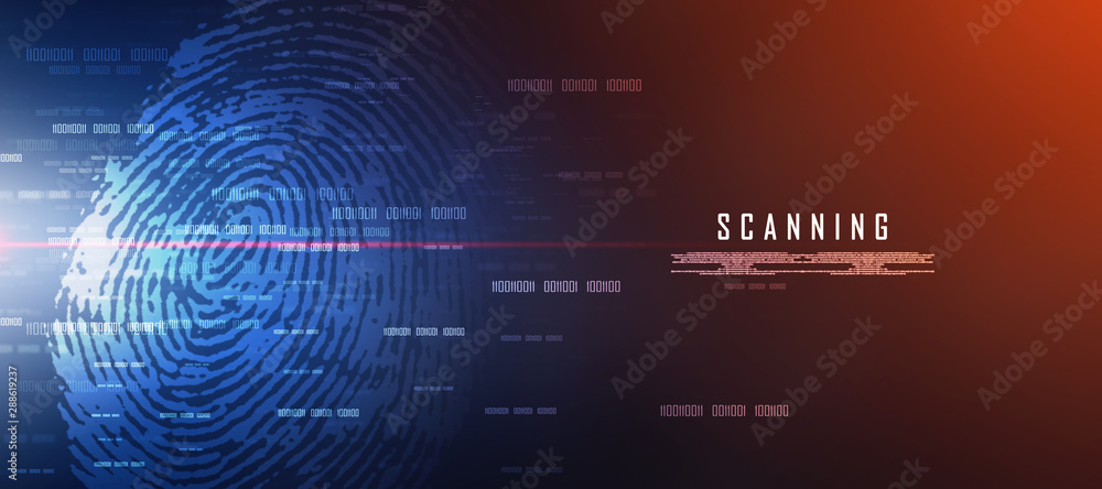 Fingerprint Scanning Technology Concept 2d Illustration Fingerprint Scanning Technology Concept 2d Illustration
