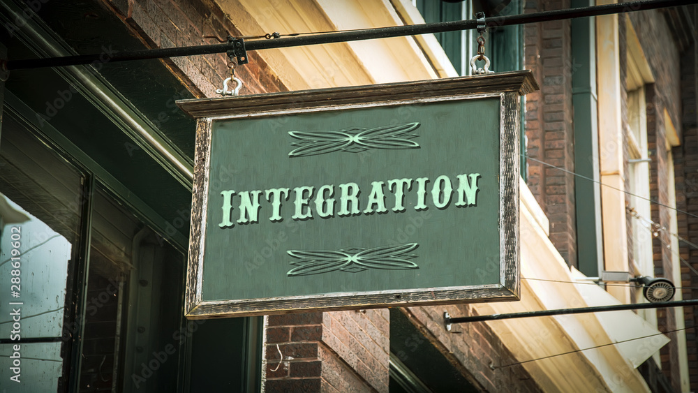Fototapeta premium Street Sign to Integration