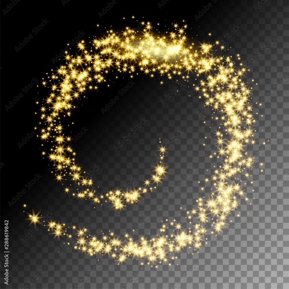 Golden glittering swirl vector illustration Golden glittering swirl vector illustration