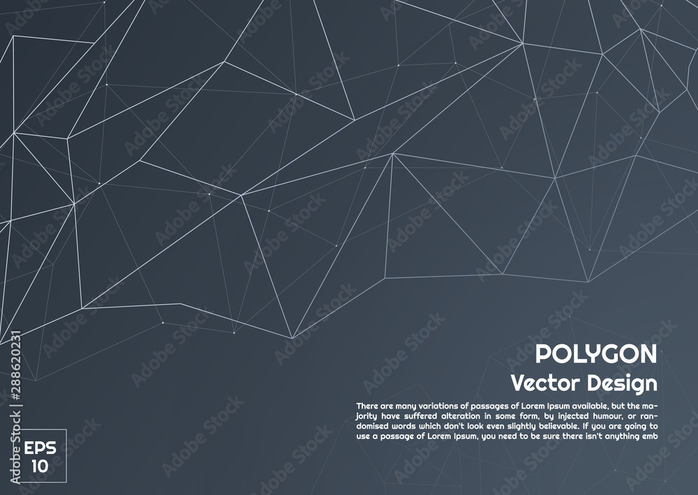 Abstract polygon dark background cool design modern style with space for your text